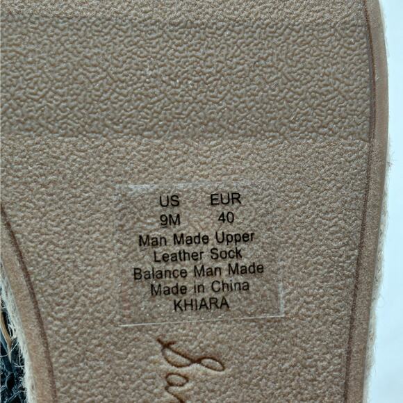 Sam Edelman Womens Espadrille Flats Size 9 Black Raffia Mesh Logo Slip On Shoes - Picture 14 of 15